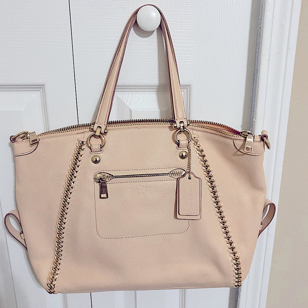 Pink Coach Purse with Gold